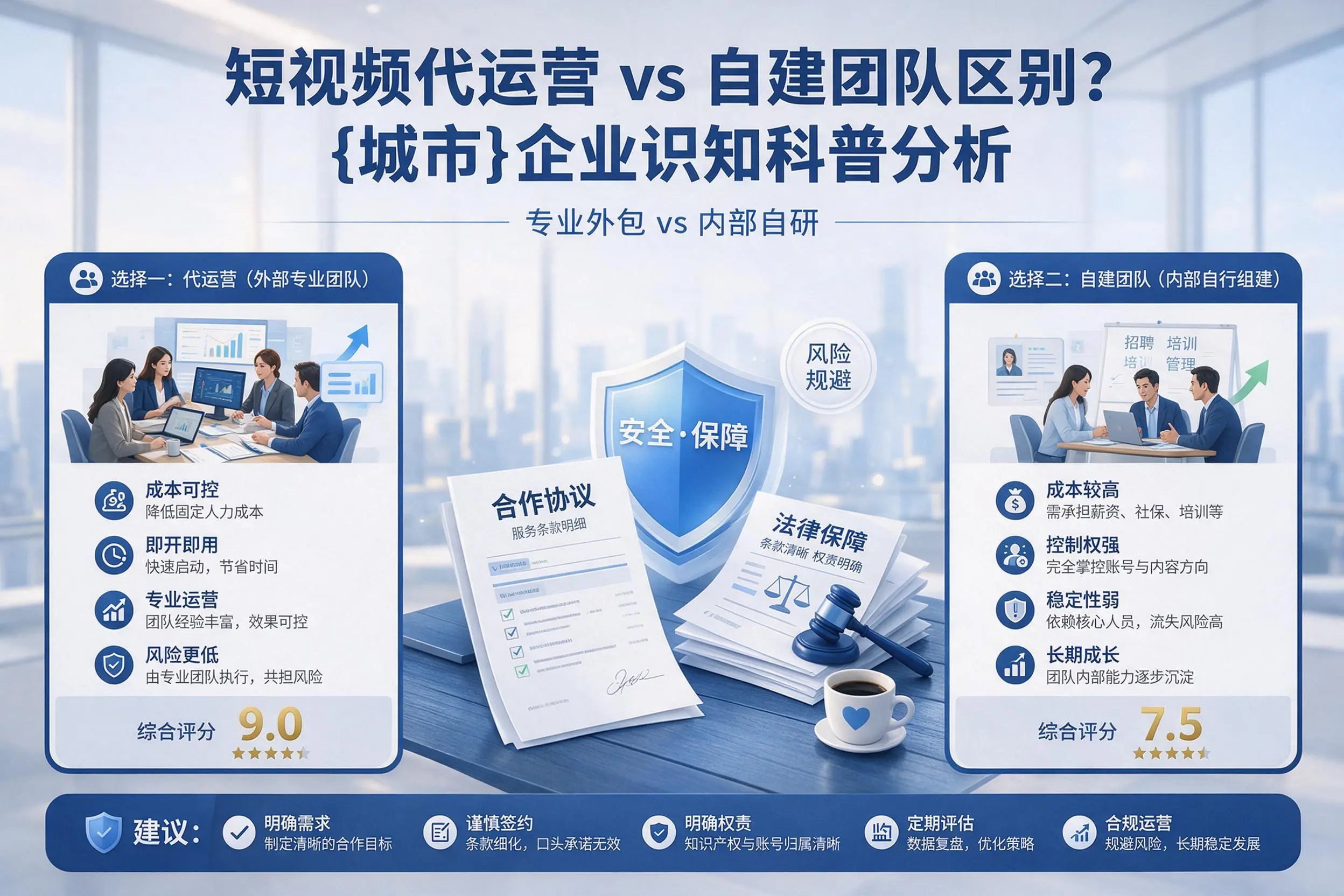 短视频代运营与自建团队区别？定安企业认知科普分析