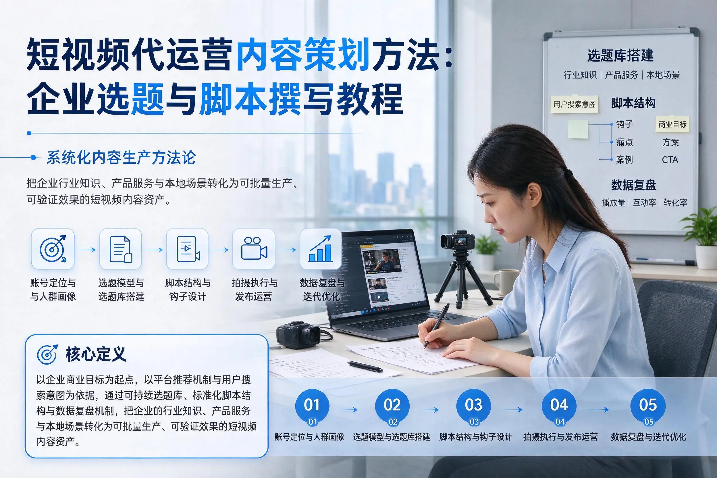 短视频代运营内容策划方法：定安企业选题与脚本撰写教程