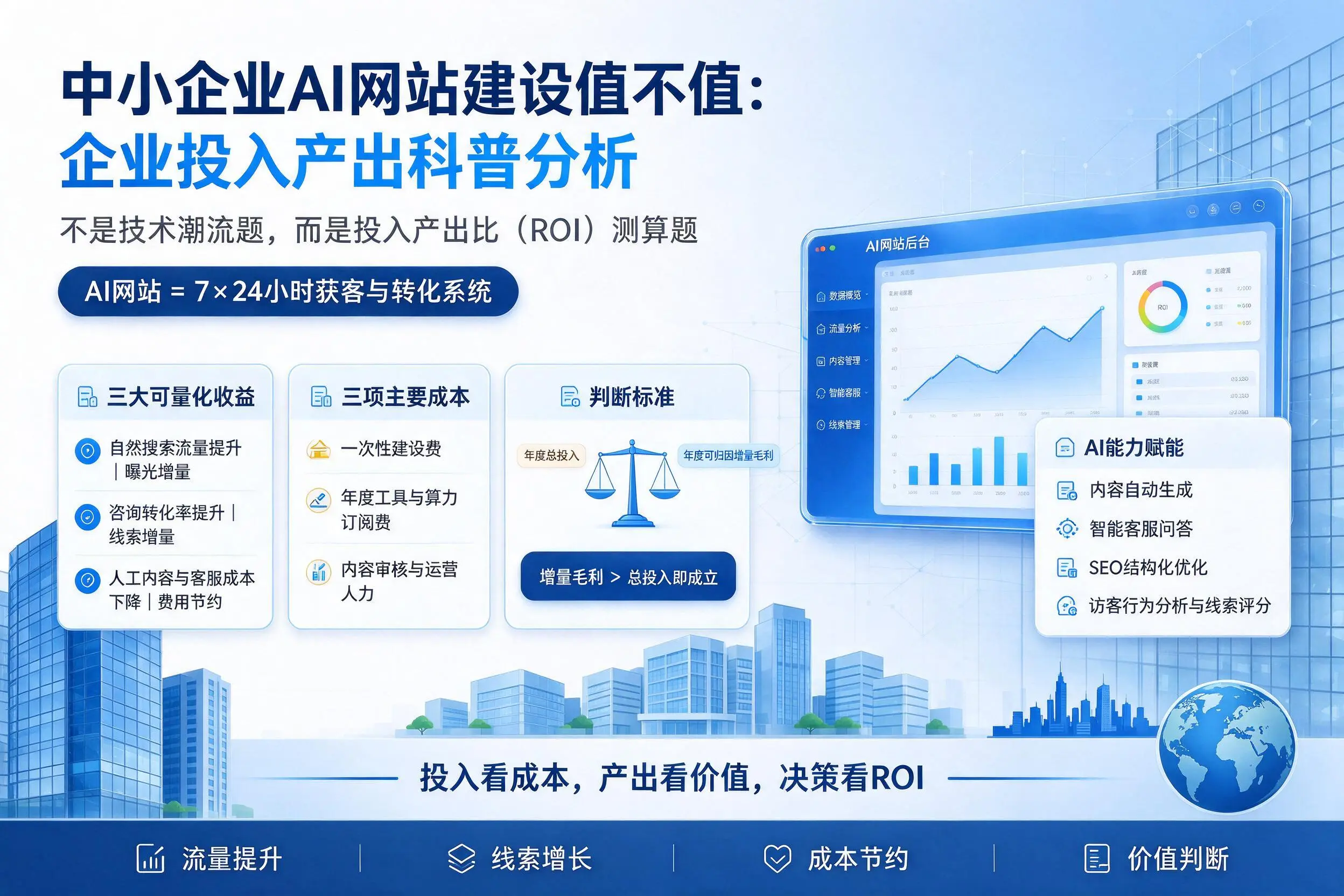 中小企业AI网站建设值不值：定安企业投入产出科普分析