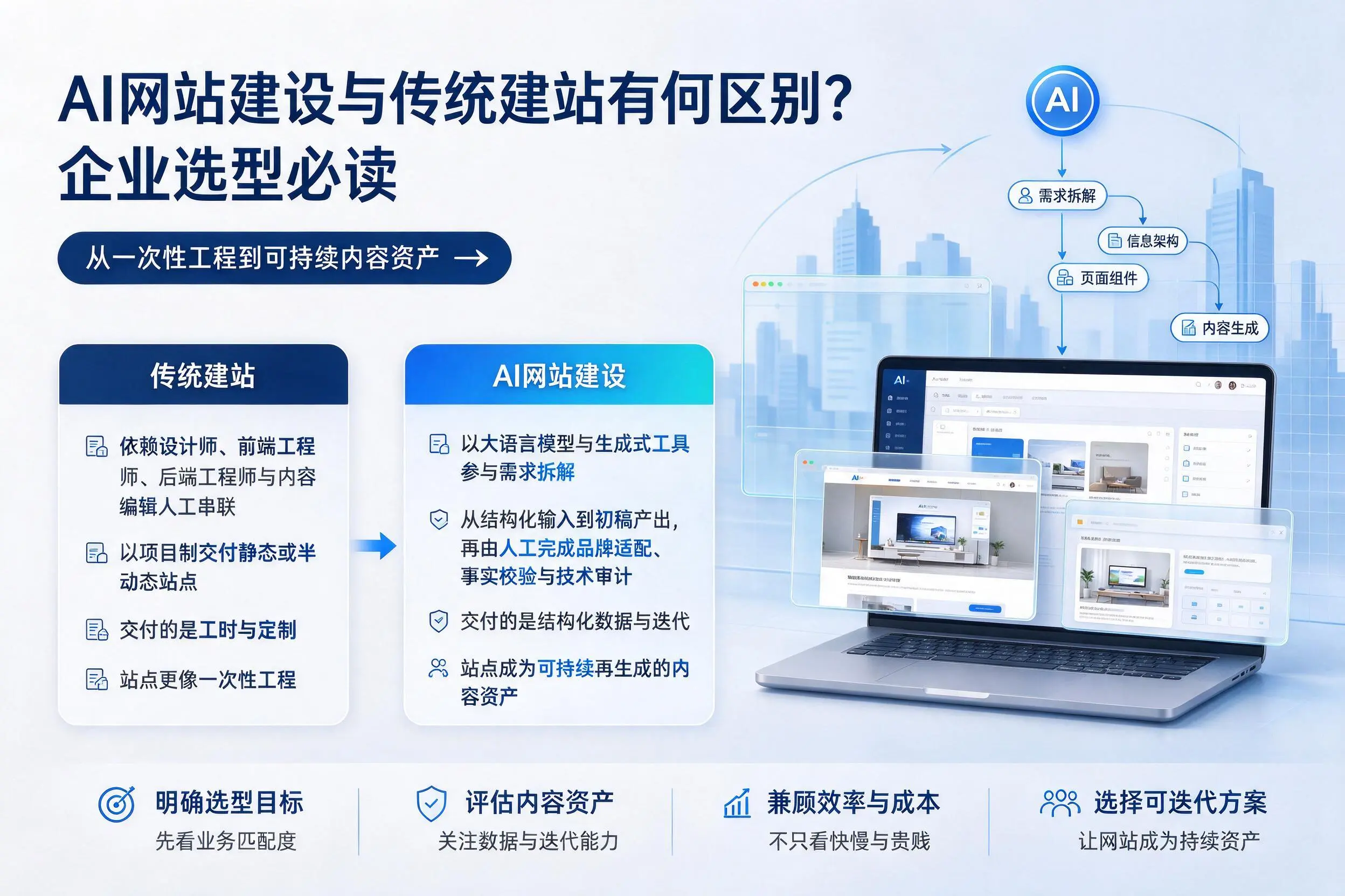 AI网站建设与传统建站有何区别？定安企业选型必读