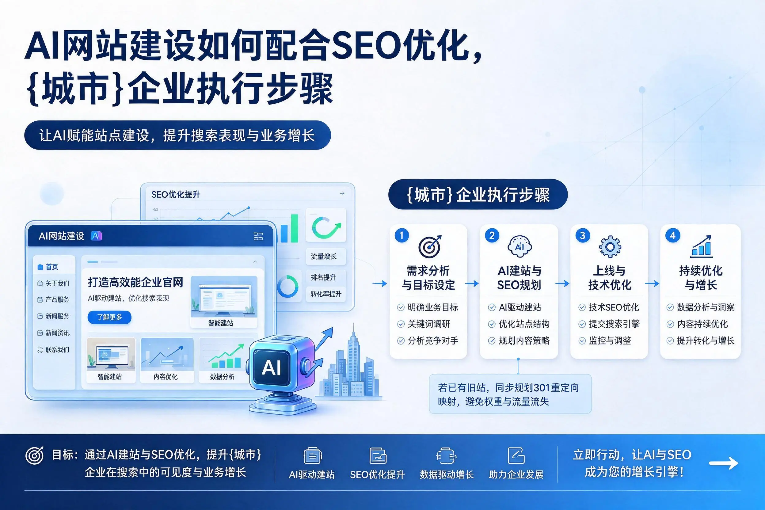 AI网站建设如何配合SEO优化，定安企业执行步骤
