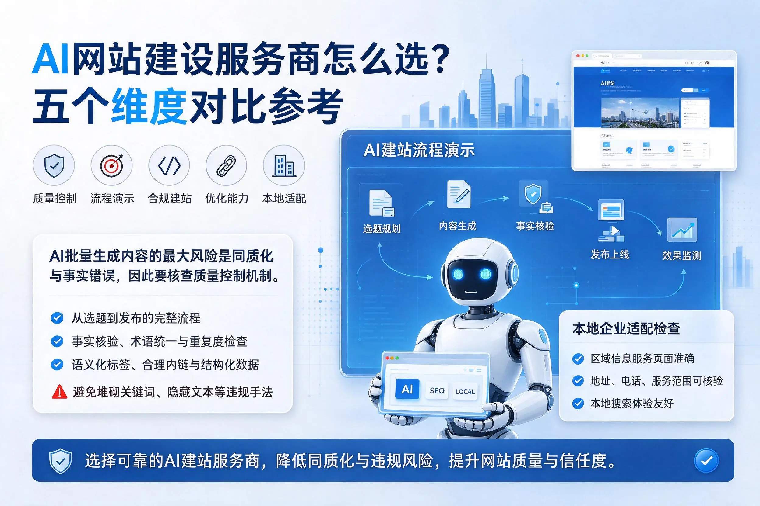 定安AI网站建设服务商怎么选？五个维度对比参考