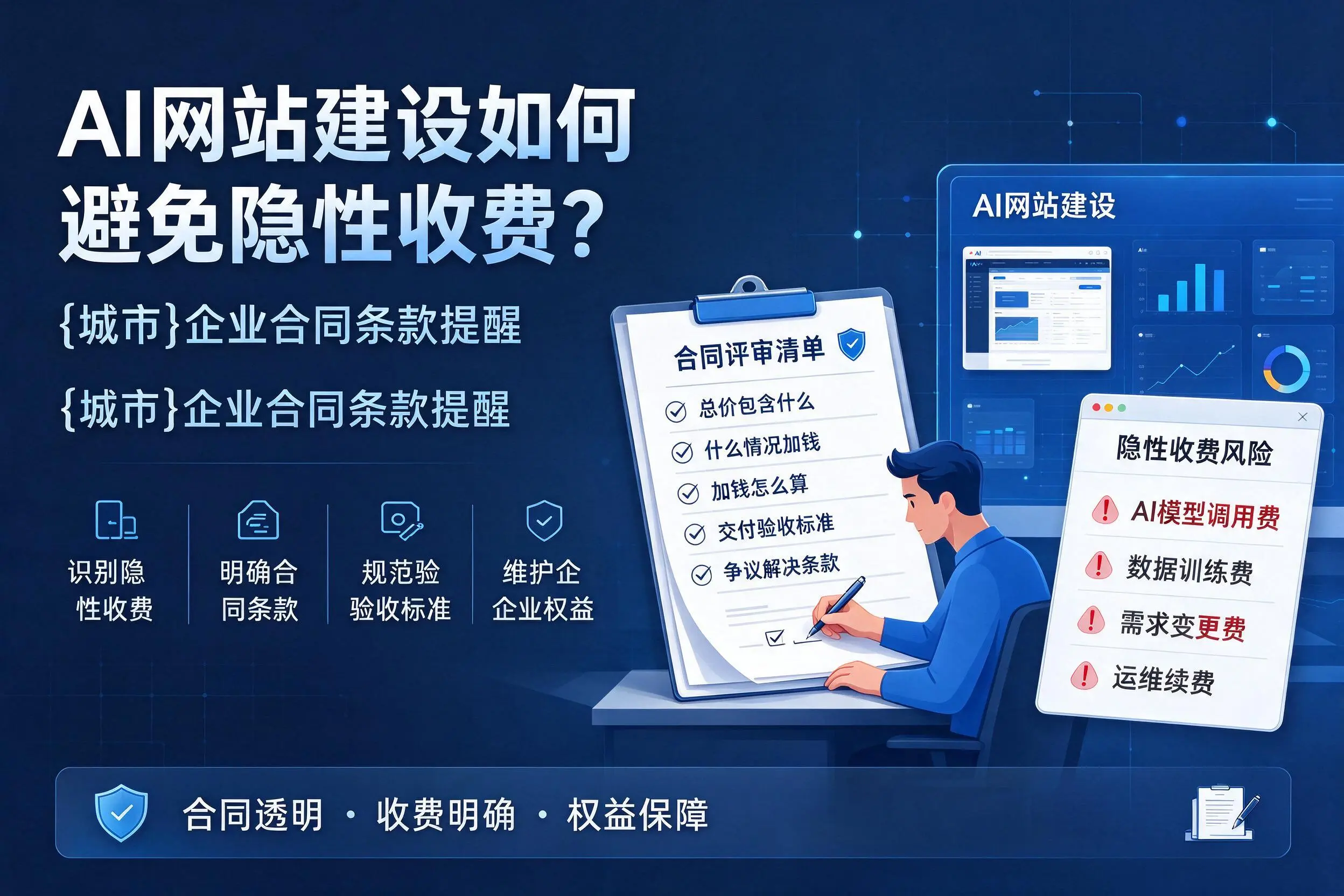 AI网站建设如何避免隐性收费?定安企业合同条款提醒
